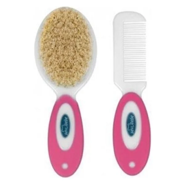 Sevi Bebe Natural Pembe Fırça Tarak Seti - Görsel 2