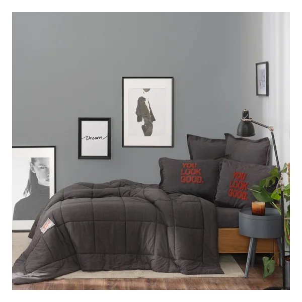 Karaca Home Motto Antrasit Çift Kişilik Cotton Comfort - Görsel 2