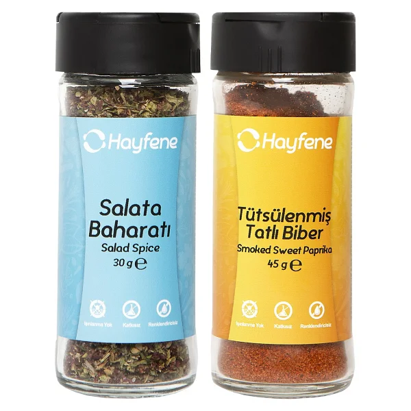 Hayfene Salata Baharatı Tütsülenmiş Tatlı Kırmızı Biber 2'li Baharat Seti - 75 gr - Görsel 2