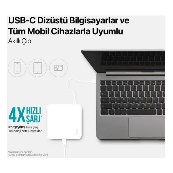 Ttec SmartCharger Quattro GaN 2SCG02B 65 W Hızlı Şarj Adaptörü - Görsel 4