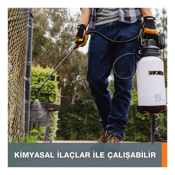 Worx WG829E 20 V 5 lt Tek Akülü 2 Ah Basınçlı İlaçlama Makinesi - Görsel 10