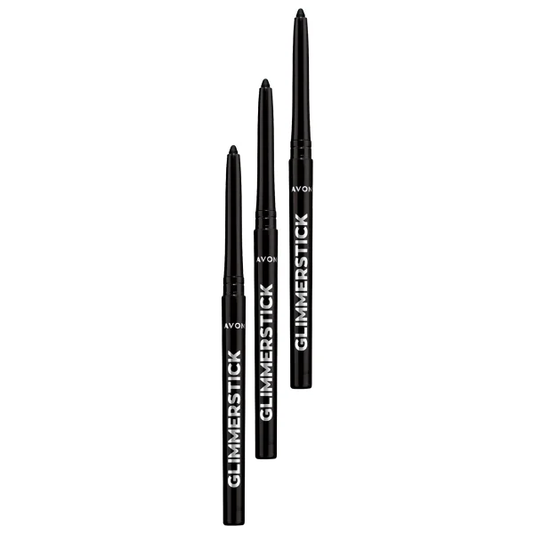 Avon Glimmersticks Asansörlü Açılıp Kapanabilen Göz Kalemi Blackest Black Üçlü Set - Görsel 4