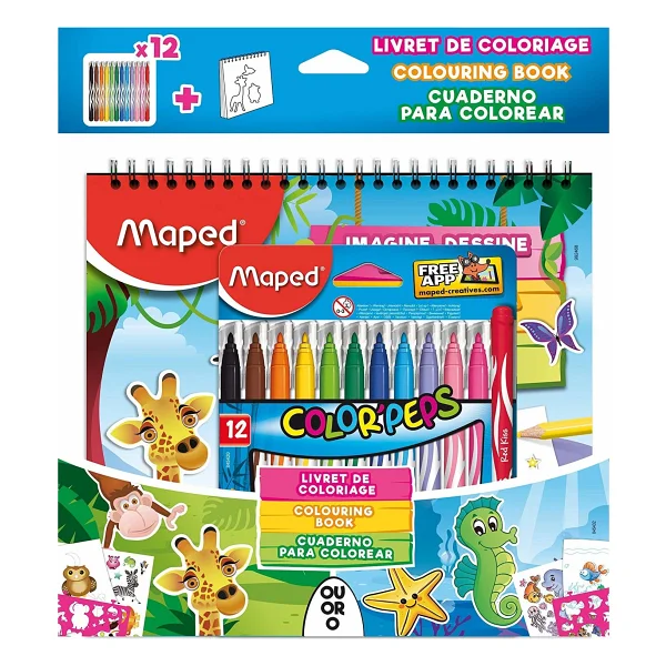 Maped 845432 Jungle 12'li Keçeli Kalem + Boyama Kitabı - Görsel 10