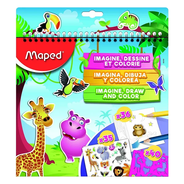 Maped 845432 Jungle 12'li Keçeli Kalem + Boyama Kitabı - Görsel 3