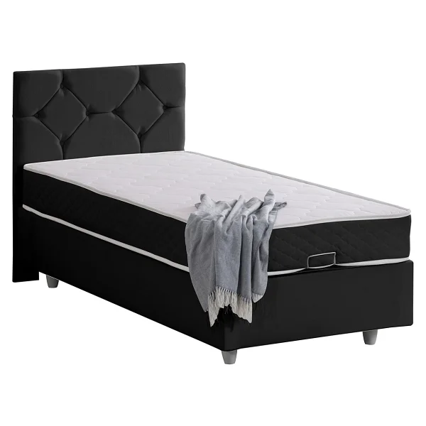 Setay Glamis Tek Kişilik Baza Başlık Letto Yatak Seti - Antrasit - 100 x 200 cm - Görsel 2