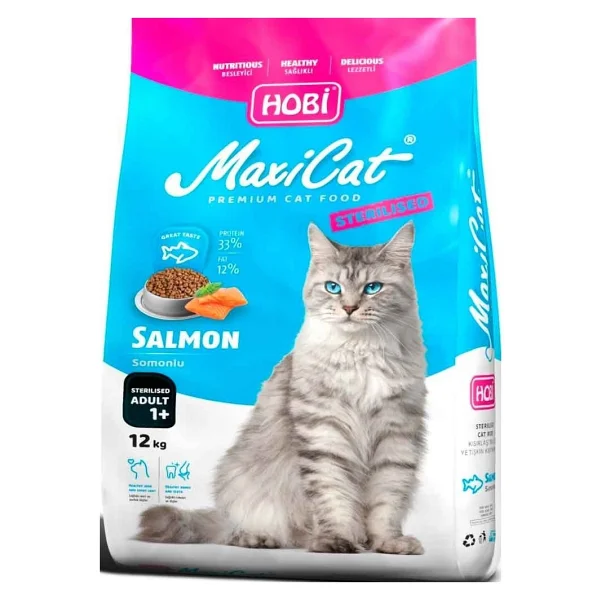 Hobi Maxicat Kısırlaştırılmış Somonlu 12 kg Yetişkin Kedi Maması - Görsel 4