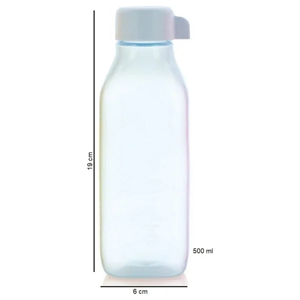 Tupperware Eco Açık Mavi Kare Şişe 500 ml Suluk - Görsel 2