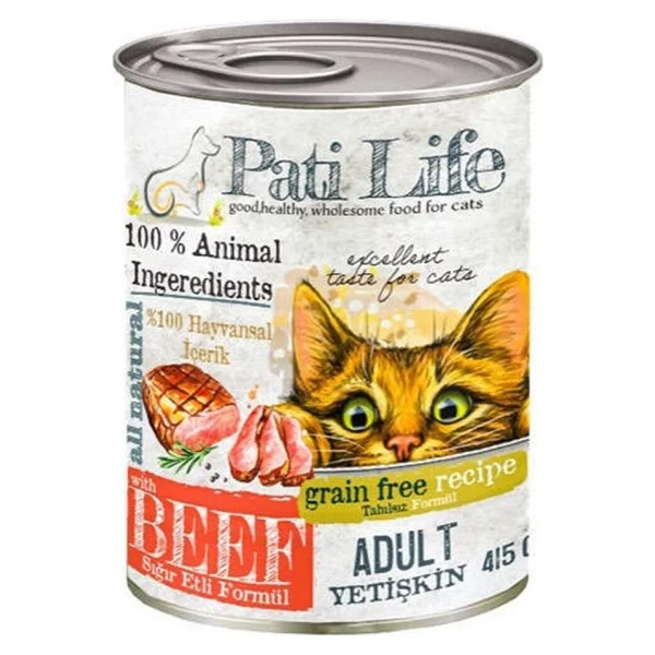 Pati Life Sığır Etli 415 gr 24'lü Yetişkin Konserve Kedi Maması - Görsel 2