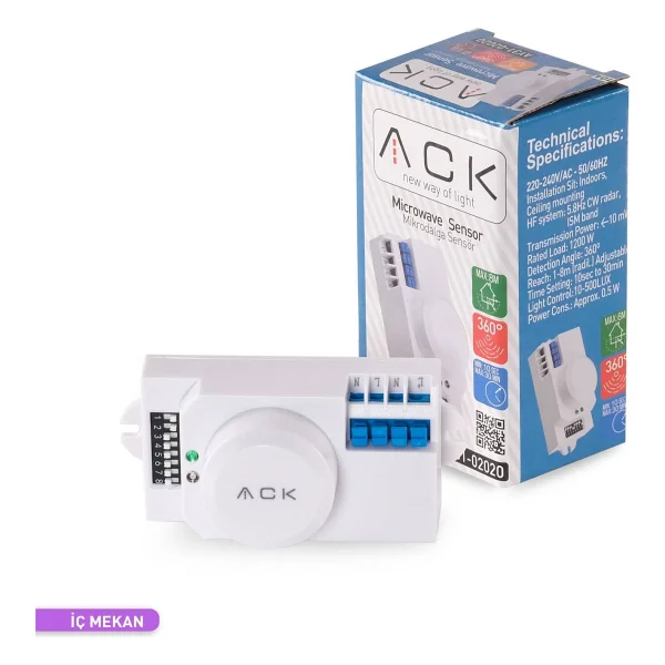 Ack AY31-02020 360 Derece Mikrodalga Radar Sensör - Görsel 3