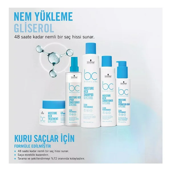 Schwarzkopf Bc Bonacure Moisture Kick Gliserol Kuru Saçlar Için Sprey Saç Kremi 400 Ml - Görsel 3