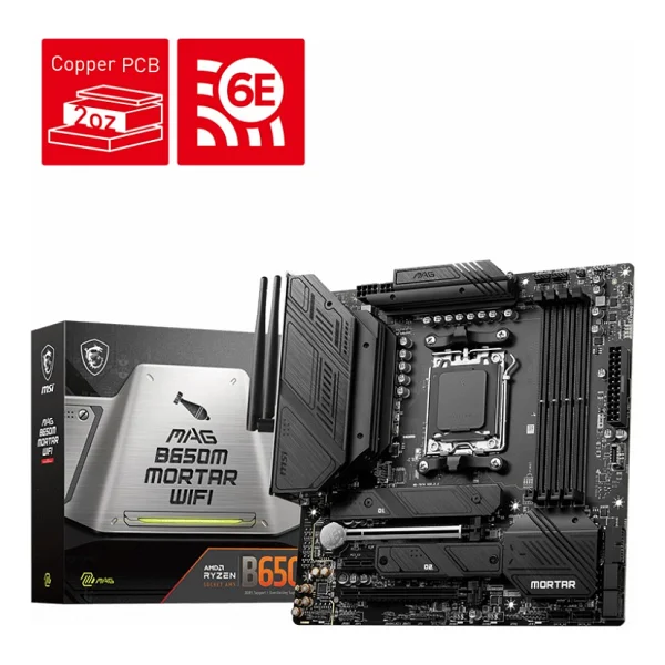 MSI Mag B650M Mortar Wi-Fi AMD AM5 DDR5 Micro ATX Anakart - Görsel 5