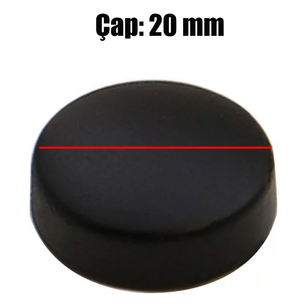 Nzb Dekoratif Vida Kapağı Kapatıcı 20 mm Mat Siyah Vida Tapası Tıpası (50 Adet) - Görsel 2
