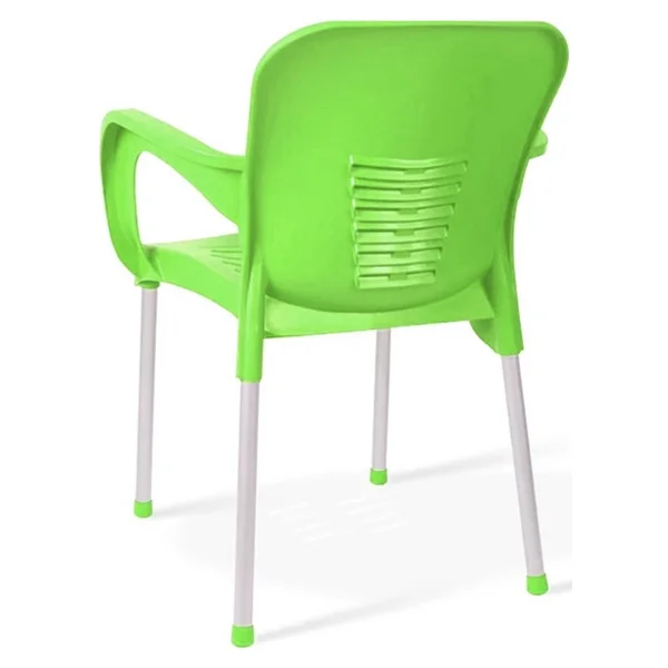 Almina Plastik Sandalye Metal Ayaklı Bahçe Balkon ve Teras Sandalyesi 6 Adet - Yeşil - Görsel 4