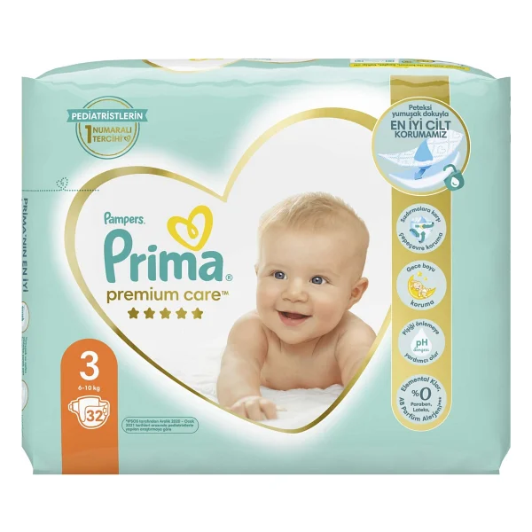 Prima Premium Care 3 Numara Midi 32'li Bebek Bezi - Görsel 2