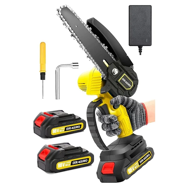Dragro Alman 88 V 5 Ah Akülü Dal Kesme Budama Testere Bıçkı Makinesi Çift Akülü -Yellow -15 cm Drg-Yellow-Akülü-Budama-15-Cm - Görsel 3