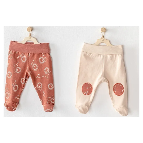 AndyWawa Footed Pants Mix AC23455 2'li Patikli Bebek Pantolon - Görsel 3