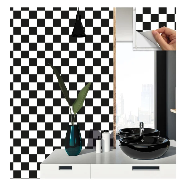 Tink Kendinden Yapışkanlı Dama Desenli Pvc Karo 30x30 Cm 4 Adet 0,36 m2 - Görsel 4