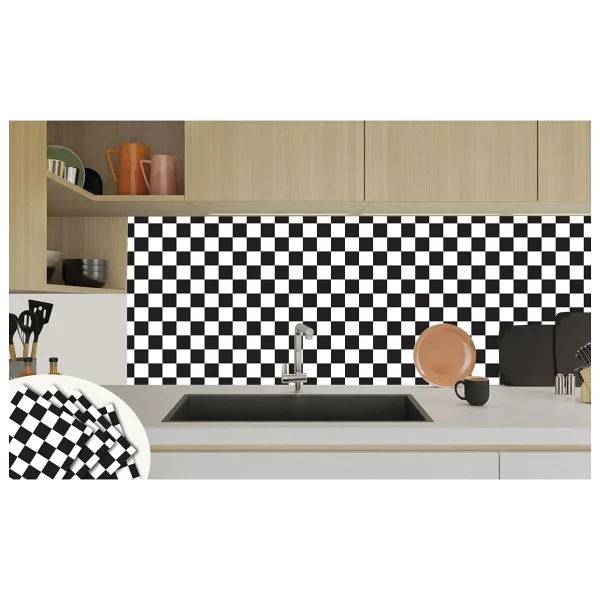 Tink Kendinden Yapışkanlı Dama Desenli Pvc Karo 30x30 Cm 4 Adet 0,36 m2 - Görsel 5