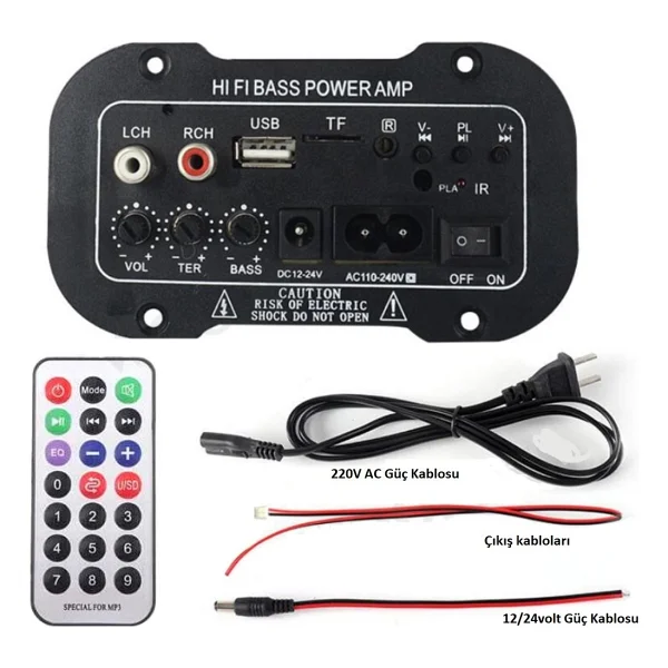 Oto/Motorsiklet/Ev S5 Mini Bass Amfi+Kumanda - Görsel 5