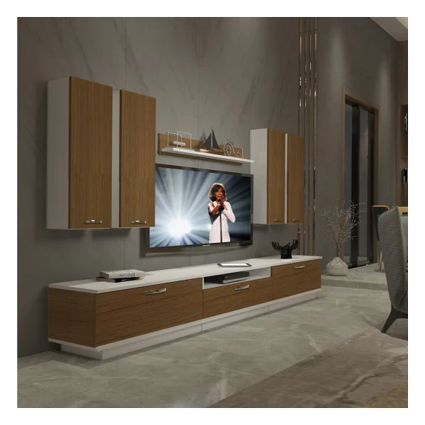 Decoraktiv Trendstyle 8d Mdf Tv Ünitesi Tv Sehpası Ceviz Antrasit - Görsel 6