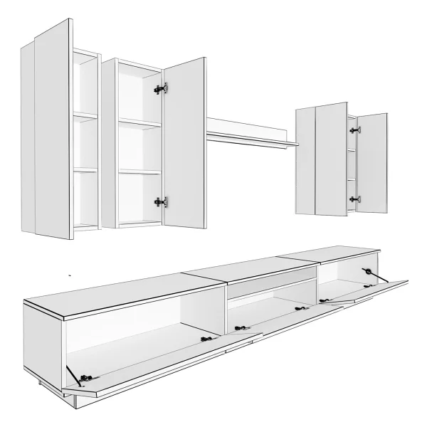Decoraktiv Trendstyle 8d Mdf Tv Ünitesi Tv Sehpası Ceviz Antrasit - Görsel 2
