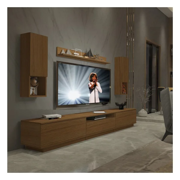 Decoraktiv Trendstyle 270das Slm Tv Ünitesi Tv Sehpası Parlak Beyaz - Görsel 6