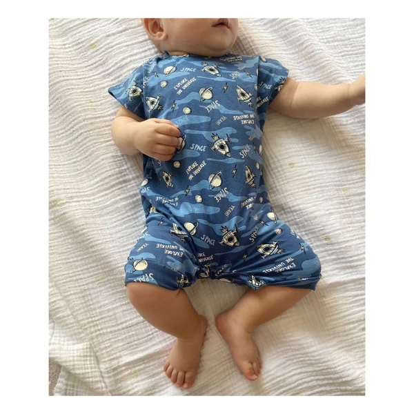 Mama Yoyo Uzay Temalı Kısa Kollu Pijama Tulum - Görsel 6