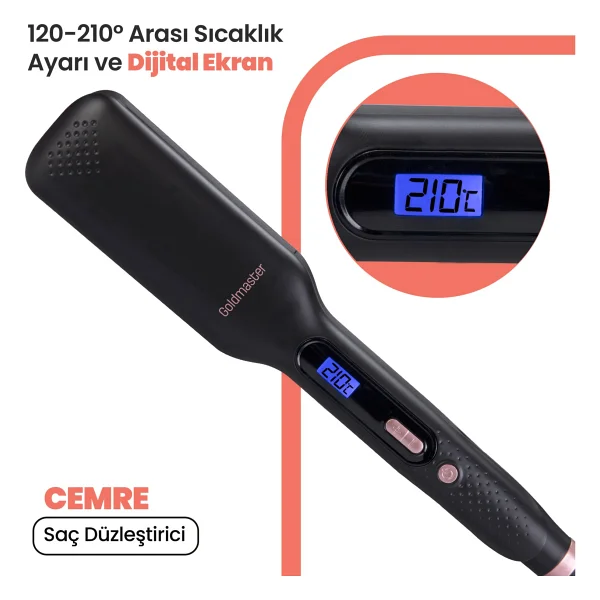 Goldmaster GM-7187 Cemre Geniş Seramik Saç Düzleştirici - Görsel 7