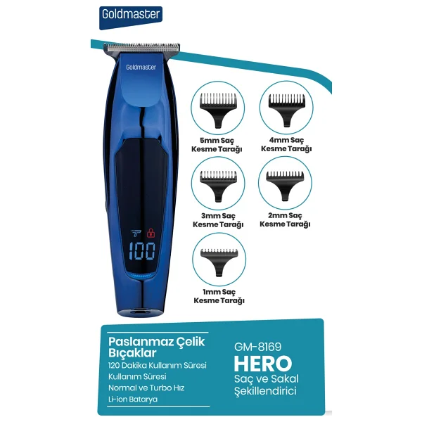 Goldmaster Hero GM8169 Saç ve Sakal Şekillendirme Makinesi - Görsel 6