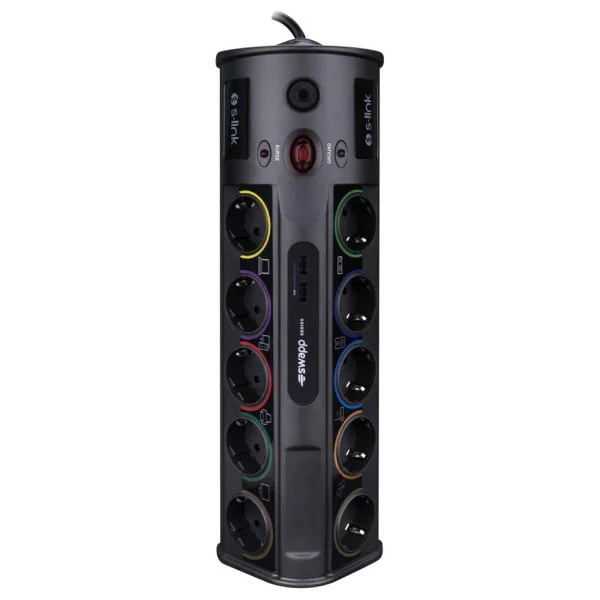 S-link Swapp SWV-PRZ010 1860 Joule USB'li 1.8 m 10'lu Akım Korumalı Priz - Görsel 6