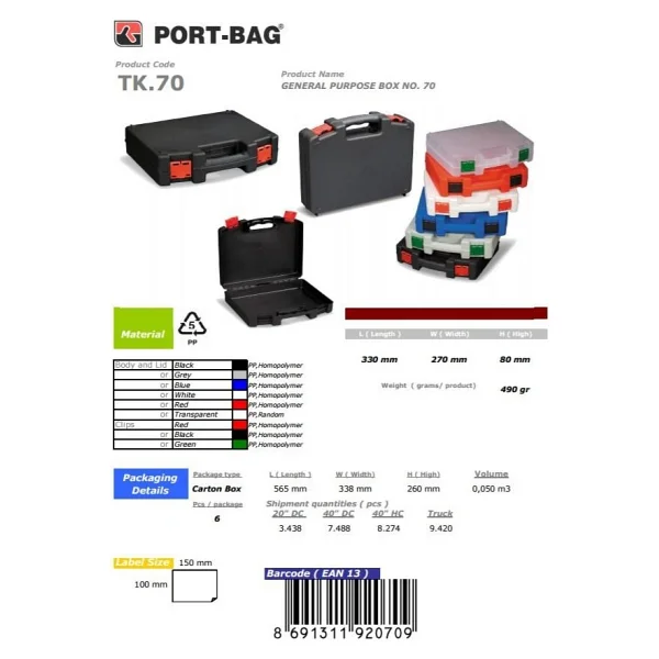 Port-Bag TK70 Bond Takım Çantası - Görsel 4