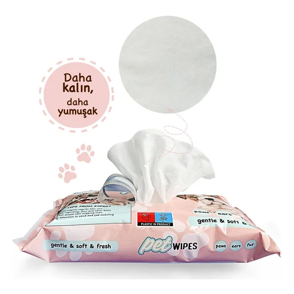 Klerax Pet Wipes Evcil Hayvanlar için Temizlik Mendili 40 Yaprak - Görsel 3