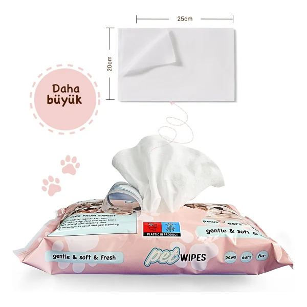 Klerax Pet Wipes Evcil Hayvanlar için Temizlik Mendili 40 Yaprak - Görsel 4