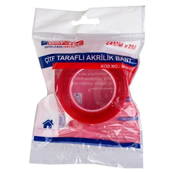 Bay-Tec MK0813 2 m x 24 mm Akrilik Çift Taraflı Bant - Görsel 2