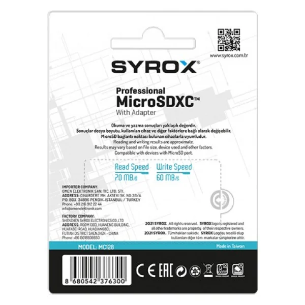 Syrox MC128 Class 10 128 GB Micro SD Kart - Görsel 2