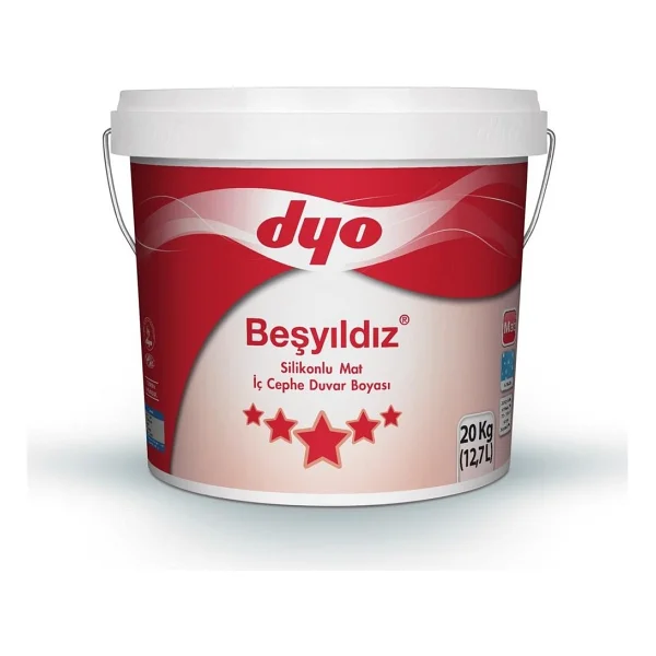 Dyo Beşyıldız Silikonlu Mat 20 kg İç Cephe Boyası - Yeni Kesekağıdı - Görsel 6