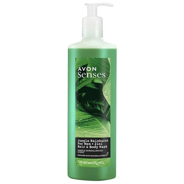 Avon Avon Senses Jungle Rainburst Adaçayı ve Sandal Ağacı Kokulu Erkek Saç ve Vücut Şampuanı 720 Ml. - Görsel 6