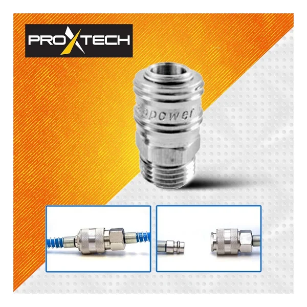 PROXTECH Havalı Üstten Depo 1,3mm Boya Tabancası, Spiral Hava Hortumu15 Mt Hava Jakı Takım Set - Görsel 4