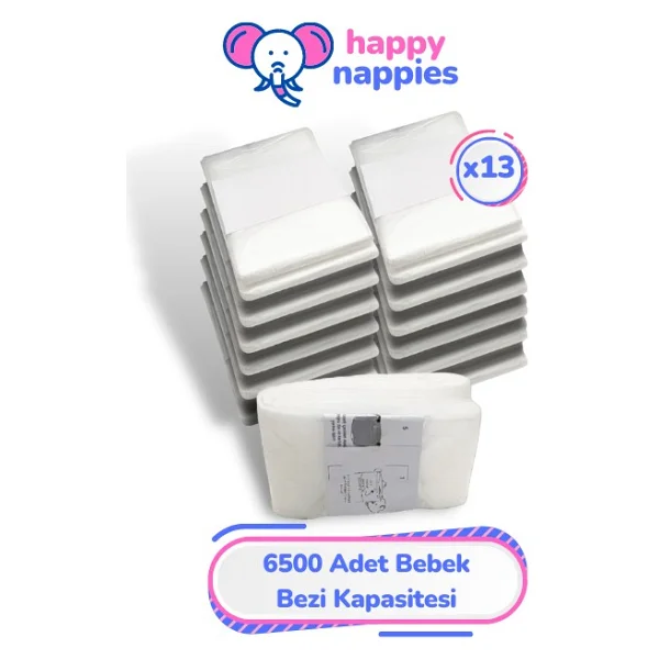 Korbell 16L Uyumlu Yerli Çöp Poşeti - 13 Paket - 6500 Bez Kapasiteli - 3 - 70 x 120 cm - Görsel 5