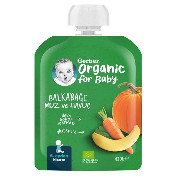Gerber Organik Balkabağı, Muz ve Havuçlu Püresi 90 gr - Görsel 4