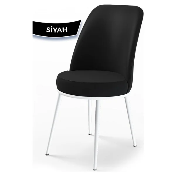 Canisa Concept Nil Serisi, Beyaz Masa 70X110 Sabit Yemek Masası Takımı, 4 Sandalye - Siyah - Görsel 3