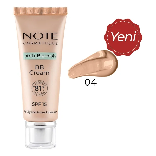 Note Anti-Blemish Akneye Yatkın Ciltler 04 Beige SPF 15 30 ml BB Krem - Görsel 5