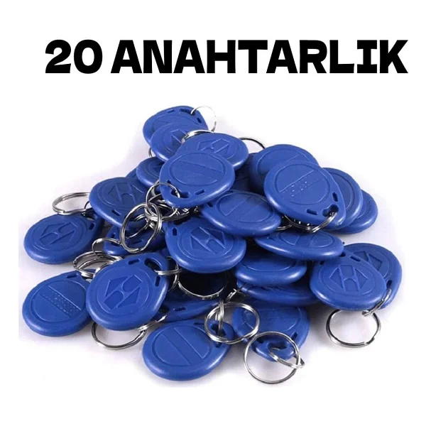 Electrimax Manyetik Anahtarlık -20 Adet Rfid Keyfob Göstergeç Anahtarlık 125 Khz Proximity - Mavi - Görsel 4