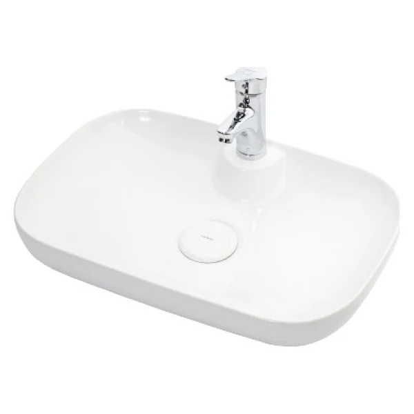 Lapino Premium 60 cm Tezgah Üstü Beyaz Lavabo - Görsel 3