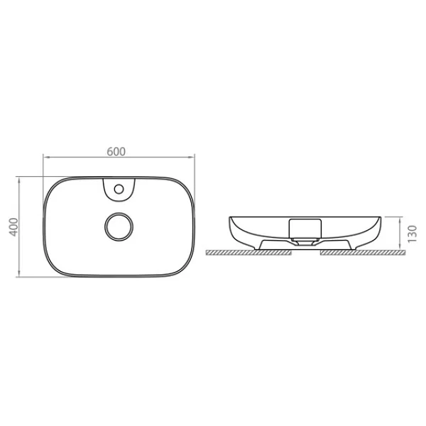 Lapino Premium 60 cm Tezgah Üstü Beyaz Lavabo - Görsel 2