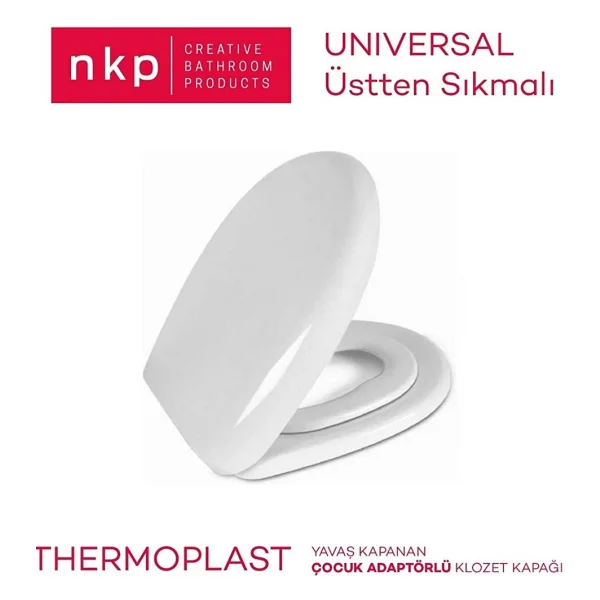 NKP Üniversal Çocuk Adaptörlü Yavaş Kapanan Klozet Kapağı NKP0340 - Görsel 4