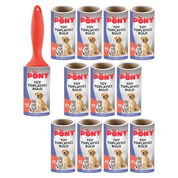 Pony Tüy Toplayıcı Aparat + 12 Yedek Rulo - Görsel 3