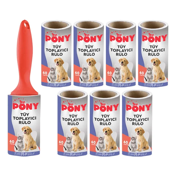 Pony Tüy Toplayıcı Aparat + 8 Yedek Rulo - Görsel 3
