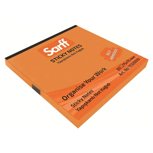 Sarff 75x75mm Fosforlu Turuncu Not Kağıdı 80YP - Görsel 5