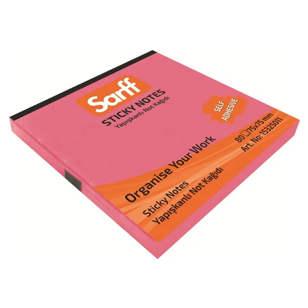 Sarff 75x75mm Fosforlu Pembe Not Kağıdı 80YP - Görsel 5